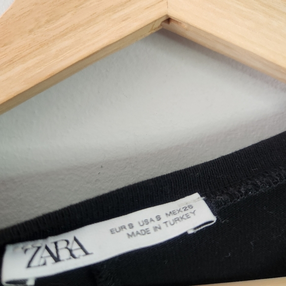 Zara Black Dress Tassel Fringe Hem Small - Picture 4 of 7